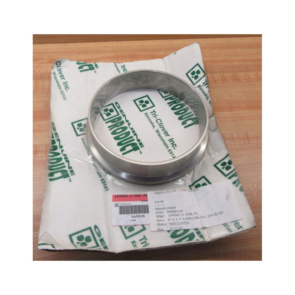 Tri-Clover 14WMO-6-316L-PL Ferrule 14WMO6316LPL