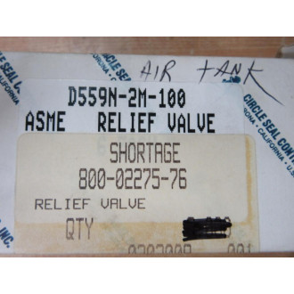 Circle Seal D559N-2M-100 ASME Relief Valve D559N2M100 - New No Box
