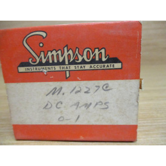Simpson 1227C 0-1 DC AMPS Panel Meter