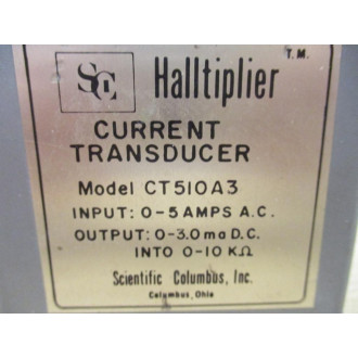 Scientific Columbus CT510A3 Halltiplier Current Transducer - Used