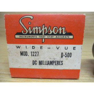 Simpson 1227 0-500 DC MA Panel Meter