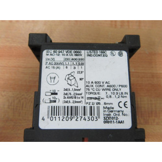 Siemens 3RH1122-1BB40 Relay 3RH11221BB40 (Pack of 3) - Used