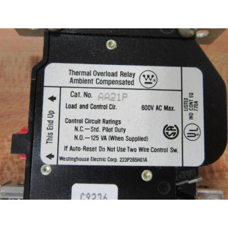 Westinghouse AA21P Thermal Overload Relay
