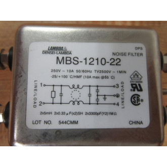 Nemic-Lambda MBS-1210-22 Noise Filter MBS121022 -25+100°CHMF - New No Box