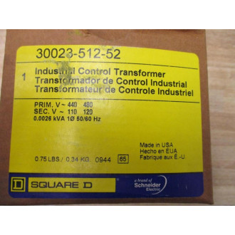 Square D 30023-512-52 Industrial Control Transformer 3002351252