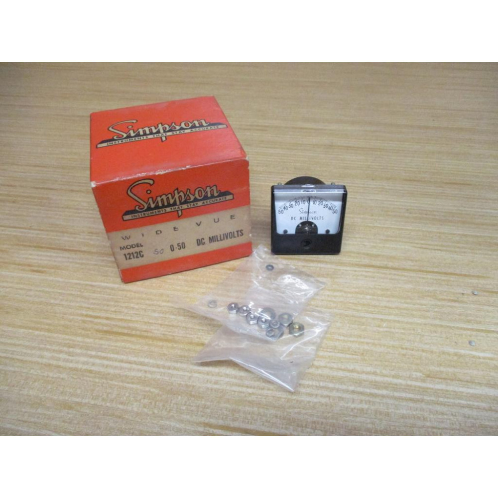 Simpson 1212C 50-0-50 DC MV Panel Meter