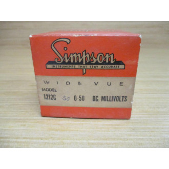 Simpson 1212C 50-0-50 DC MV Panel Meter