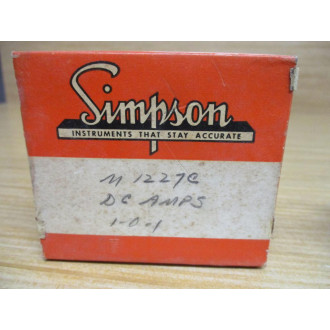 Simpson 1227C 1-0-1 DC AMPS Panel Meter