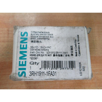 Siemens 3RH1911-1FA31 Auxiliary Switch Block 3RH19111FA31