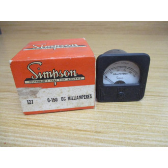 Simpson 127 0-150 DC MA Panel Meter