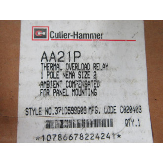 Cutler Hammer AA21P Eaton Thermal Overload Relay