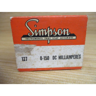 Simpson 127 0-150 DC MA Panel Meter
