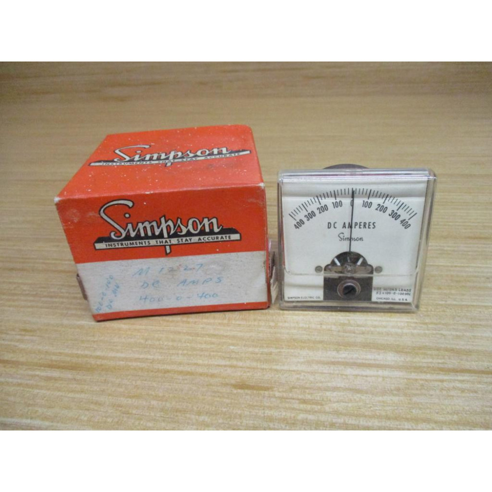 Simpson 1227 400-0-400 DC AMPS Panel Meter