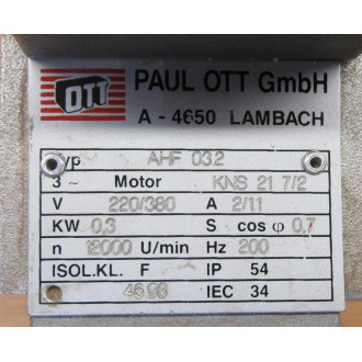 Paul Ott AHF 032 Rotary Current Motor AHF032 - Used