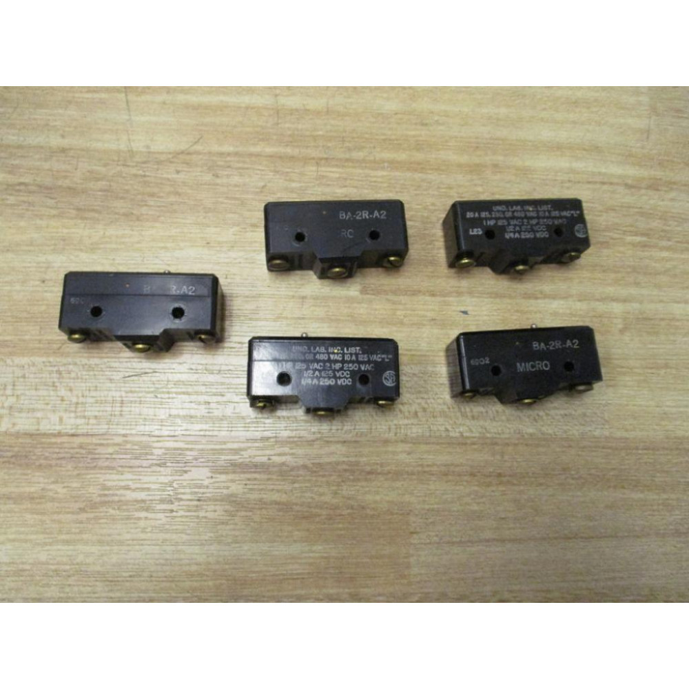 Honeywell  Micro Switch BA-2R-A2 Switch BA2RA2 (Pack of 5) - Used