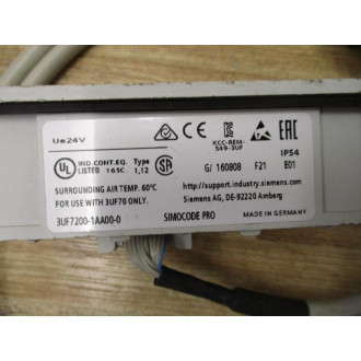 Siemens 3UF7200-1AA00-0 Simocode Pro Operator Panel 3UF72001AA000 WCable - Used
