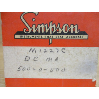 Simpson 1227C 500-0-500 DC MA Panel Meter