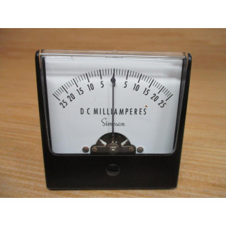 Simpson 1227C 25-0-25 DC MA Meter