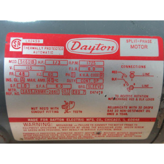 Dayton 5K601B Split Phase Motor - Used