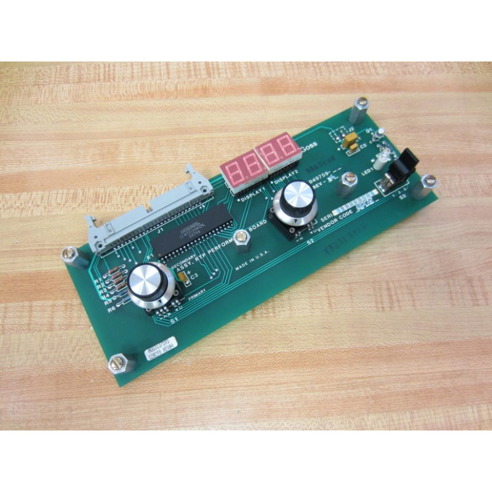 Goss D49758-2 Secondary RTP Performance Board D49759 120298 Rev.04 - Used