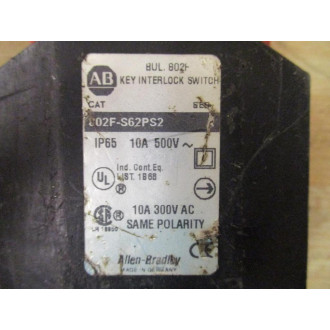 Allen Bradley 802F-S62PS2 Key Interlock Switch 802FS62PS2 - Used