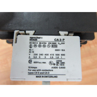 Sprecher + Schuh CA 3-23+CT3 Reversing Motor Starter CA323CT3 - Used