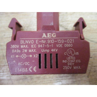 AEG 910-159-021 Auxillary Contact Lampholder BLNV0 (Pack of 2) - New No Box