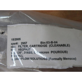 Pall AB2PHJ7 Filter Element Cartridge WHandleBracket OD 2.3970"