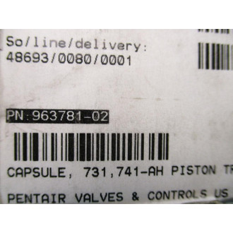 Yarway 963781-02 Piston Trap Renewal Capsule 600 731741 AH - Used
