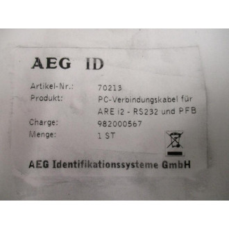 AEG AREi2-RS232 PC Programming Link Cable 70213 WO Gasket - Used