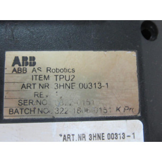 ABB 3HNE-00313-1 Pendant TPU2 Encl.HardwareE-Stop Only - Used