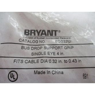 Bryant BDS32U Bus Drop Support Grip 0.32 - 0.43"