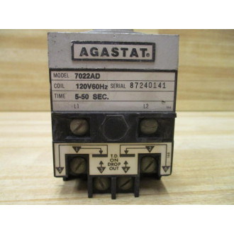 Agastat 7022AD Time Delay Relay WO Dial Knob - Used
