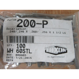 Dixon 200-P Pin .248.246 x .260.256 x 1 12 LG (Pack of 100)