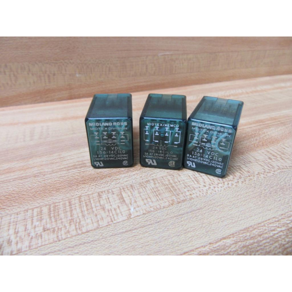 Midland Ross 156-14C1L0 Midtex Relay 15614C1L0 (Pack of 3) - Used