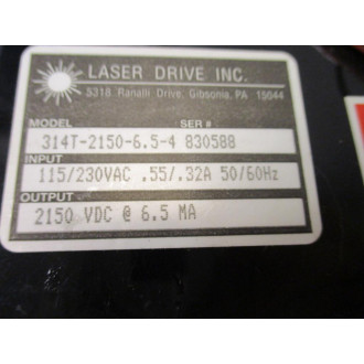 Laser Drive 314T-2150-6.5-4 Power Supply 314T2150654 - Used