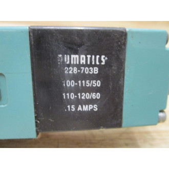 Numatics 082SA415K000030 Solenoid Valve 2 Coils - Used