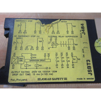 Jokab Safety JSBT3 Safety Relay 115VAC - Used