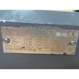 Siemens 1FT60616AH724AH0 Permanent Magnet Motor - Refurbished