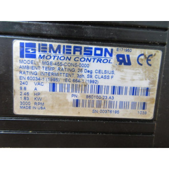 Emerson MGE-455-CONS-0000 Servo Motor 960100-23 A3 - Used