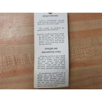Calectro E2-163 Rotary Switch E2163