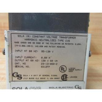 Sola 23-13-060-2 Transformer 23130602 WPlug - Used