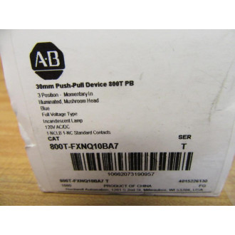 Allen Bradley 800T-FXNQ10BA7 Push-Pull Switch