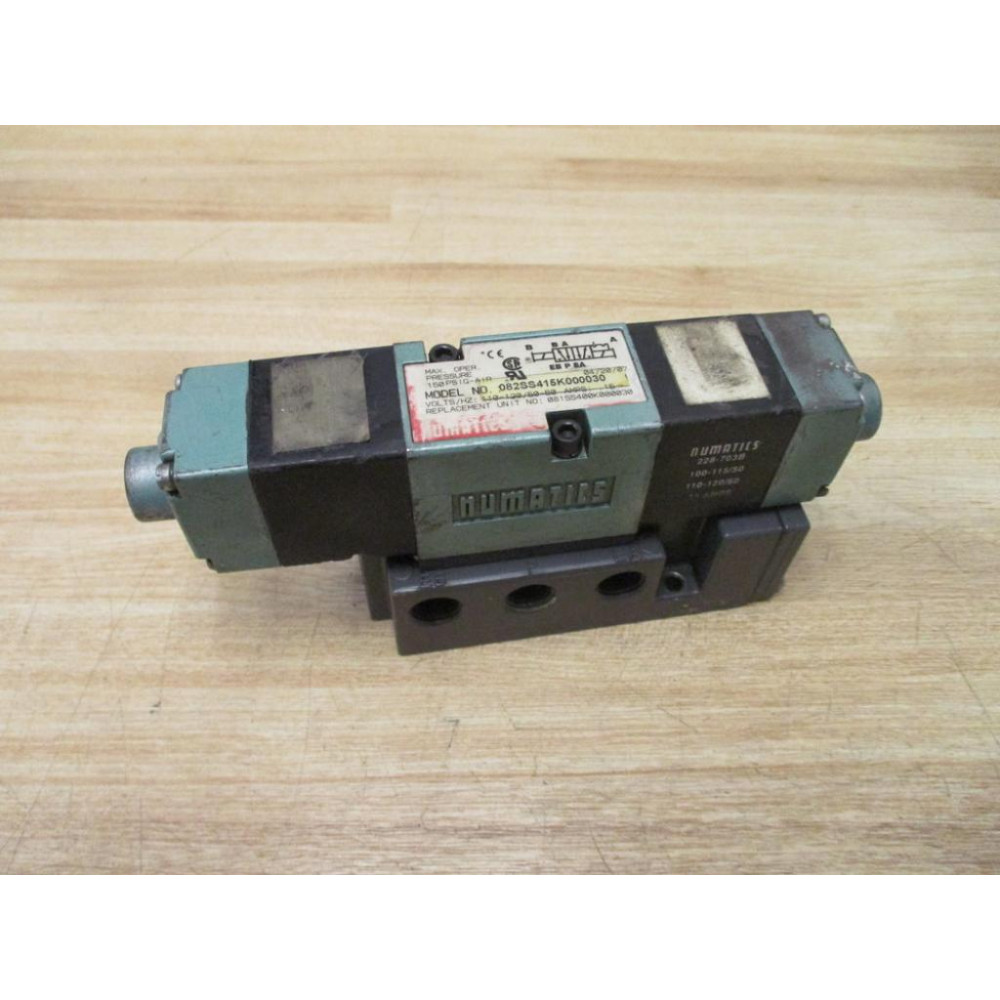 Numatics 081SS400K000030 Solenoid Valve 082SS415K000030 W Base - Used Numatics 081SS400K000030 Solenoid Valve 082SS415K000030 W Base - Used