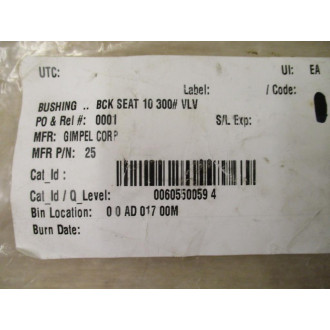 Gimpel 605-50-059 Bushing Back Seat NK-1595