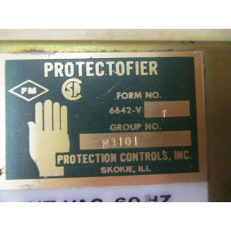 Protection Controls 6642-V T Protectofier 6642VT W Transformer - Used