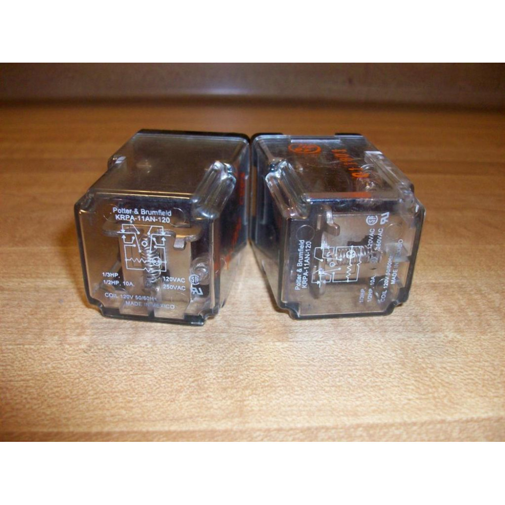Potter & Brumfield KRPA-11AN-120V Relay KRPA-11AN-120 (Pack of 2) - New No Box