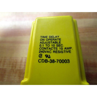 Potter & Brumfield CDB 38-70003 Relay 0.1 - 10 Seconds 10A 240Vac - Used