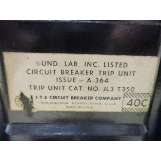 ITE JL3-T350 Circuit Breaker Trip Unit JL3T350 - Used