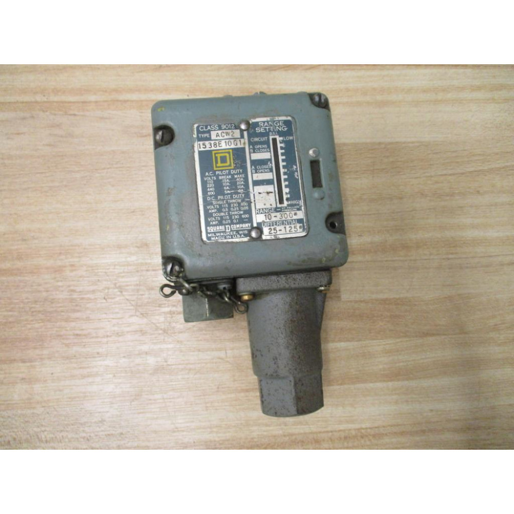 Square D 9012-ACW2 Pressure Switch 9012ACW2 - Used